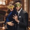 MYSEUNI Gold Masquerade Masks for Couples - Shiny Rhinestone Metal Filigree Venetian Mask & Mens Venetian Mask for Mardi Gras view 2