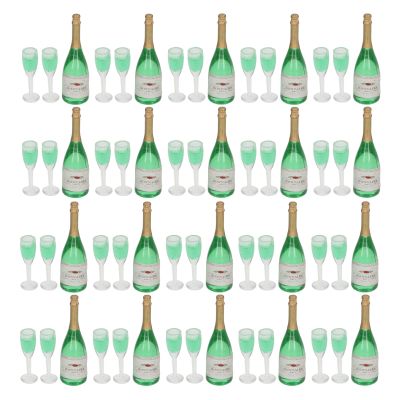 Agatige 10 Sets Dollhouse Champagne Set, 1:12 Simulation Mini Exquisite Workmanship Dollhouse Accessories for Dollhouse Decor