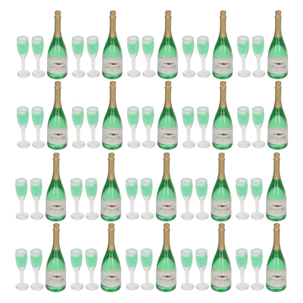 Agatige 10 Sets Dollhouse Champagne Set, 1:12 Simulation Mini Exquisite Workmanship Dollhouse Accessories for Dollhouse Decor