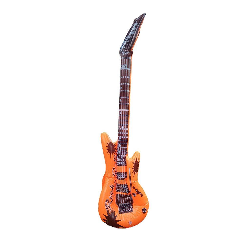 Inflatable Guitar Toys for KidsLarge Inflatable Blow Up Air Guitar Toy Fancy Dress Party for Birthday Party Decor (C - Orange)