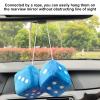 Agatige 6 Pairs Hanging Plush Dice, with Suction Cup Retro Car Dice for Car Decoration view 2