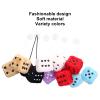 Agatige 6 Pairs Hanging Plush Dice, with Suction Cup Retro Car Dice for Car Decoration view 3