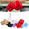 Agatige 6 Pairs Hanging Plush Dice, with Suction Cup Retro Car Dice for Car Decoration view 4