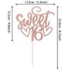 1 Pack Sweet Teenager 16 Cake Topper Glitter 16th Birthday Cake Pick for Cheers to 16 Years Old 16th Birthday Party Cake Decorations Supplies Rose gold view 2