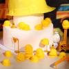 100 Pieces Miniature Construction Hat Mini Construction Toy Doll Hats Plastic Yellow Miniature Bottle Topper Hats for Party view 2