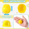 100 Pieces Miniature Construction Hat Mini Construction Toy Doll Hats Plastic Yellow Miniature Bottle Topper Hats for Party view 3