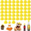 Sratte 50 Pcs Miniature Construction Hat Mini Construction Toy Doll Hats Plastic Miniature Bottle Topper for Party(Yellow) view 1