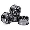 RC Wheel Rims Set, 12mm Hex Hub Aluminum Alloy On Road Wheels Rims Metal for 1/10 Scale RC Crawler Car Touring Drift Street Tyres Wheels Accessory(Black) view 1