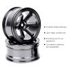 RC Wheel Rims Set, 12mm Hex Hub Aluminum Alloy On Road Wheels Rims Metal for 1/10 Scale RC Crawler Car Touring Drift Street Tyres Wheels Accessory(Black) view 4