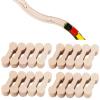 Hanaive 20 Pcs Wooden Dog Bone Track Connector Pack Accessories Wooden Train Track Adapter Connector Pieces Toy Train Set for Teens to Make Wood Railway view 1