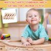 Hanaive 20 Pcs Wooden Dog Bone Track Connector Pack Accessories Wooden Train Track Adapter Connector Pieces Toy Train Set for Teens to Make Wood Railway view 3