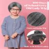 Cooraby 3 Piece Halloween Grey Wig Grandma Wig Glasses Artificial Pearl Necklace Fancy Granny Costume Set view 4