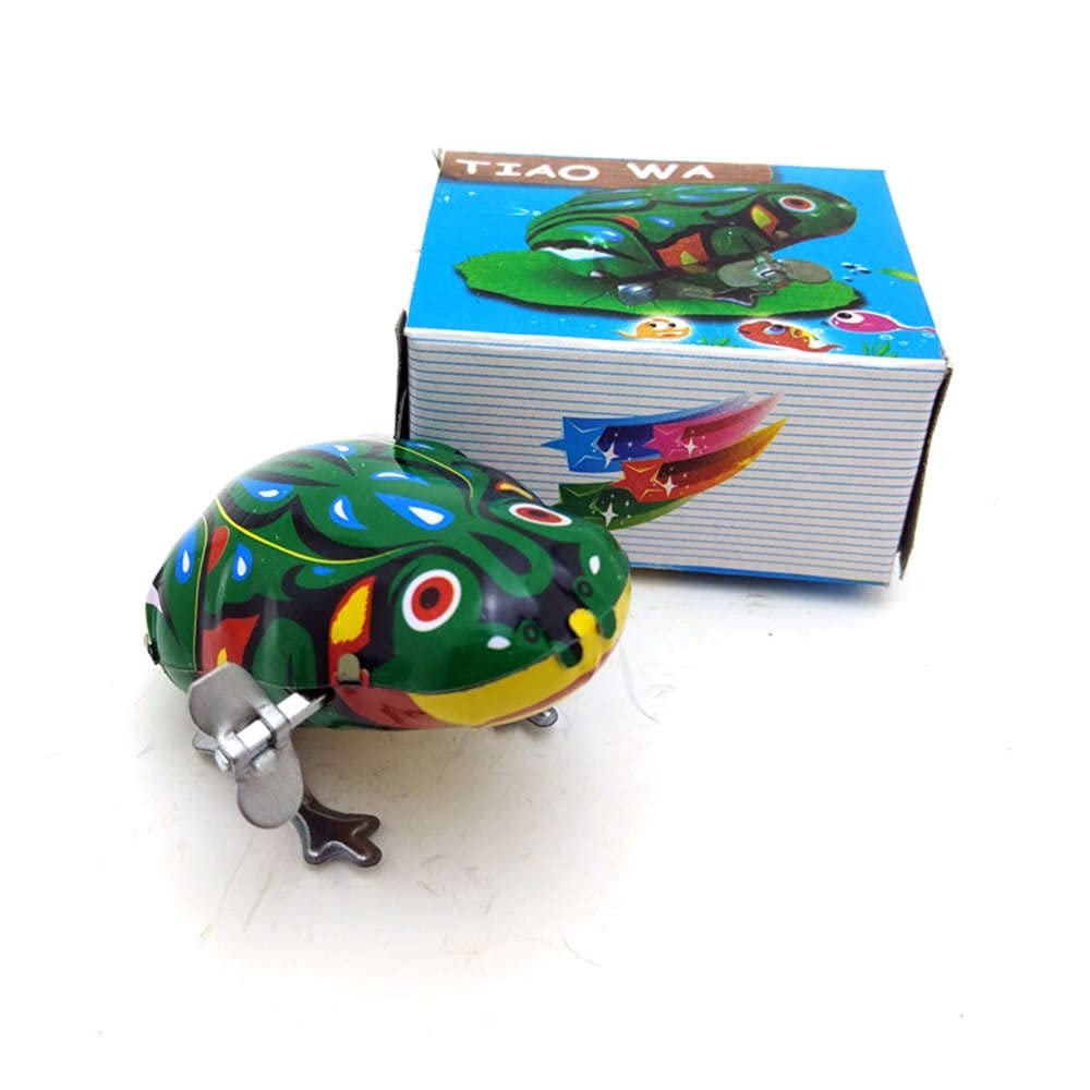 Charmgle Funny Clockwork Spring Wind Up Metal Frog, Wind-up Animal Toys Jumping Frog Tin Toy for Adults Gifts Halloween Party