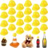 Sratte 25 Pcs Miniature Construction Hat Mini Construction Toy Doll Hats Plastic Miniature Bottle Topper Decor for Party(Yellow) view 1