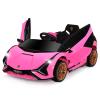 INFANS 12V Licensed Lamborghini Sian Kids Ride On Car with Parent Remote Control, Spring Suspension, MP3 Player, Electric Toy Roadster Carbon Fiber Textured for Toddler (Pink) view 1