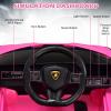 INFANS 12V Licensed Lamborghini Sian Kids Ride On Car with Parent Remote Control, Spring Suspension, MP3 Player, Electric Toy Roadster Carbon Fiber Textured for Toddler (Pink) view 4