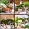 46 Pcs Christmas Woodland Animal Figurine Winter Forest Creature Figure Wild Animal Toys Mini Bottle Brush Tree Miniature Sisal Pine Tree Snowflakes for Crafts Cake Topper for Xmas Party Decor view 3