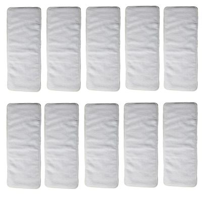 10 Microfiber Inserts for Junior Diapers 3 Layer 6.6inchesX16.1inches (10 Microfiber Inserts)