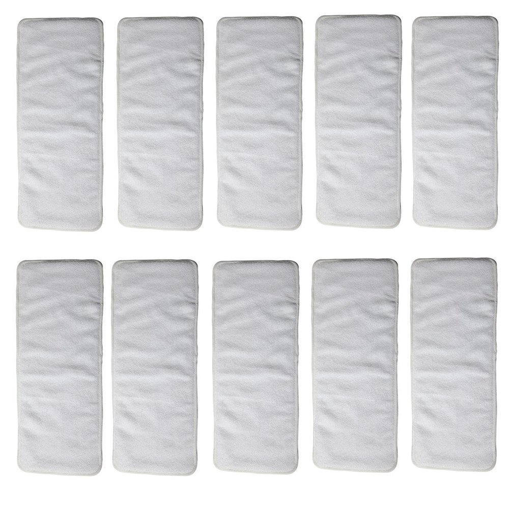 10 Microfiber Inserts for Junior Diapers 3 Layer 6.6inchesX16.1inches (10 Microfiber Inserts)