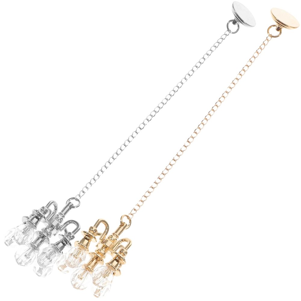 Toddmomy 2pcs Miniature Chandelier Model Dollhouse Ceiling Light Mini House Hanging Lamp Photo Booth Props for DIY Dollhouse Play House Accessories