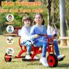 Kids Tricycle for Ages 3-8, Double Kids Trike Bike, Preschool Daycare Outdoor Tandem Bike with Airless Rubber Tires, Two-Seater and Non-Slip Pedals, Gift for Boys and Girls view 2