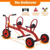 Kids Tricycle for Ages 3-8, Double Kids Trike Bike, Preschool Daycare Outdoor Tandem Bike with Airless Rubber Tires, Two-Seater and Non-Slip Pedals, Gift for Boys and Girls view 3