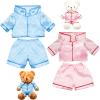 Civaner 2 Pack Blue and Pink Bear Clothes Outfit, Fit Most 12-16 Inch Bears Stuffed Animal Pajamas Plushie Clothes for Stuffed Animals, Pre-Kindergarten Toys(Solid Style) view 1