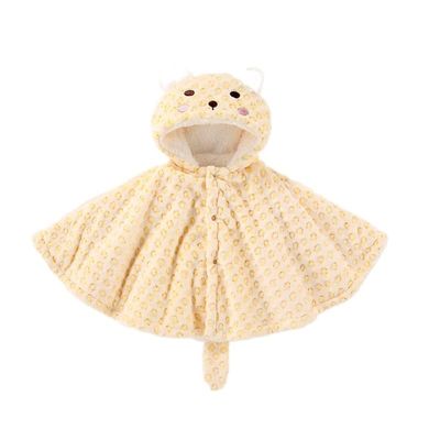 xianuoyishi Autumn and winter flannel baby coat windproof shawl car seat poncho (Yellow, L)