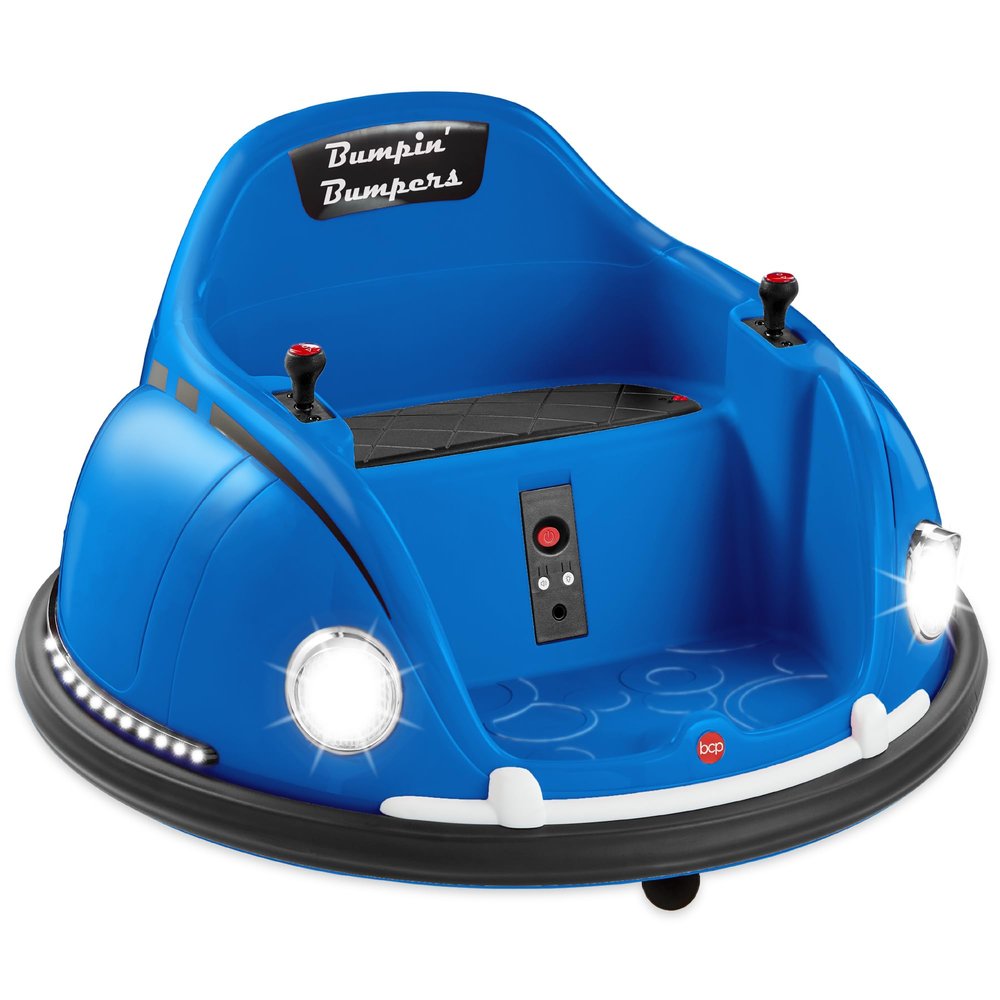 Best Choice Products 6V Electric Kids Ride On Bumpin Bumper Car, 1.5 - 6 Years Old, Parent Remote Control, 360 Degree Spin, Lights, Sounds - Navy Blue