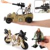 26 PCS Army Men Helicopter Carrier Toys, Military Soldier Action Figures, Combat Truck, Motorcycle, Jumbo Transport Aircraft with Lights & Sound, Weapons Accessories Playset for Kids Boys view 3