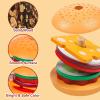 Montessori Toys for 2, 3 Year Old, Wooden Burger Sandwich Stacking Toys for Toddler Educational Toys Fine Motor Skills Foods Preschool Learning Blocks Gifts Boys Girls view 2