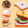 Montessori Toys for 2, 3 Year Old, Wooden Burger Sandwich Stacking Toys for Toddler Educational Toys Fine Motor Skills Foods Preschool Learning Blocks Gifts Boys Girls view 3