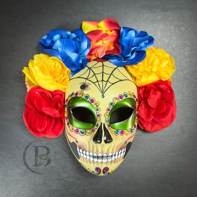 Spider Day of the Dead Halloween Skull Mask Skeleton Day of the Dead Costume Masks Masquerade Mask Dia de los Muertos Headpiece Halloween Costume Party Skeleton Mask