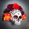 Day of the Dead Costume Masks Halloween Skull Skeleton Masks Masquerade Mask Dia de los Muertos Headpiece Halloween Costume Party Flower Crown Cards view 2