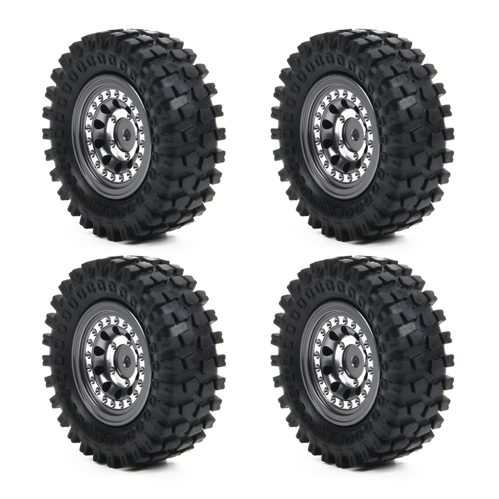RCAWD 1.3in Beadlock Wheel Rim Tires for FMS 1/24 FCX24 1/18 and Axial 1/24 SCX24 MOGRICH Series Upgrades Part