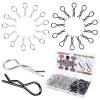 HobbyPark 150 Pieces Universal Bent RC Body Clips Car Clips Silver & Black R Clips for All 1/10 1/12 Scale Redcat HPI Tamiya HSP Exceed RC Car Parts Truck Buggy Shell Replacement view 1