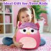 BSTAOFY Cute Owl Soft Plush Pillow with Removable Eye Mask Squishy Owl Stuffed Animal Cushion Hugging Stretchy Nap Pillow Christmas Holiday Valentines Birthday Gifts for Toddlers Kids, 12 view 2