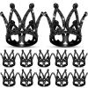 12 Pcs Crown Cake Topper Mini Baby Crown Tiny Queen Small Alloy Crystal Princess Headpiece Cake Decoration for Women Lady Girl Bridal Wedding Royal Themed Baby Shower Birthday Party(Black) view 1