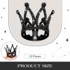 12 Pcs Crown Cake Topper Mini Baby Crown Tiny Queen Small Alloy Crystal Princess Headpiece Cake Decoration for Women Lady Girl Bridal Wedding Royal Themed Baby Shower Birthday Party(Black) view 3