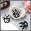 12 Pcs Crown Cake Topper Mini Baby Crown Tiny Queen Small Alloy Crystal Princess Headpiece Cake Decoration for Women Lady Girl Bridal Wedding Royal Themed Baby Shower Birthday Party(Black) view 4