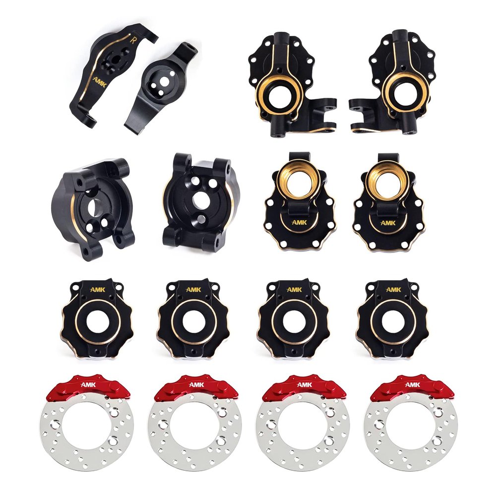 AMK TRX4 Brass Counter Weight Black Coating Portal Axle Housing for 1/10 RC Crawler TRX6 TRX-4 Bronco Defender Upgrade (8 in 1 Set for TRX4)