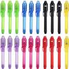 DazSpirit 20 Pack Invisible Ink Pens with UV Light, Non Candy Valentines Day Classroom Gifts Bulk, Valentine Classroom Exchange Party Favors for Kids, Treasure Box Prizes, Secret Message Pens view 1