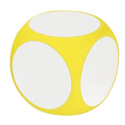 Dry Erase Dice Cubic, Portable Cleanable Write On Wipe Off Dice for Kids Teaching (Yellow)