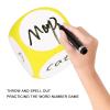 Dry Erase Dice Cubic, Portable Cleanable Write On Wipe Off Dice for Kids Teaching (Yellow) view 2