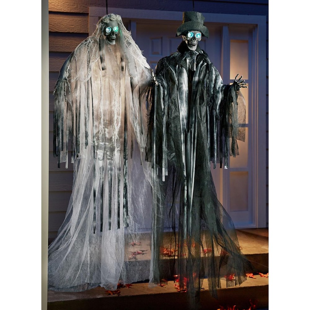 Pan-O-Rama Gifts 48" Skeleton Bride & Groom Set Polyester Multi