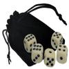 Cyber-Deals Genuine Leather Compact Dice Cup + Dice with Black Velvet Storage Pouch (Grey w/Red Lining, Bone Tone Pip Dice) view 2