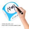 Alomejor Dry Erase dice, Portable cleanable Write on Wipe Off, Teaching dice, Cubic Blue for Kids Classroom homeschooling Teachers Education Games view 2