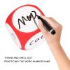 Dry Erase Dice Cubic, Portable Cleanable Write On Wipe Off Dice for Kids Teaching (Red) view 2