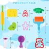 Oun Nana 144 PCS Dough Tools Set for Kids Ages 3-8  Includes Letter & Number Cutters, Animal Cutters, Dinosaur Molds, Extruder, Scissors, Rollers, Dough Mat, Storage Bag view 2
