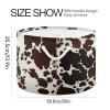 Kigai Cow Print Round Storage Basket with Cotton Rope,Large Collapsible Laundry Basket Blanket Toy Clothes Storage Bin for Bedroom Bathroom Nursery view 2